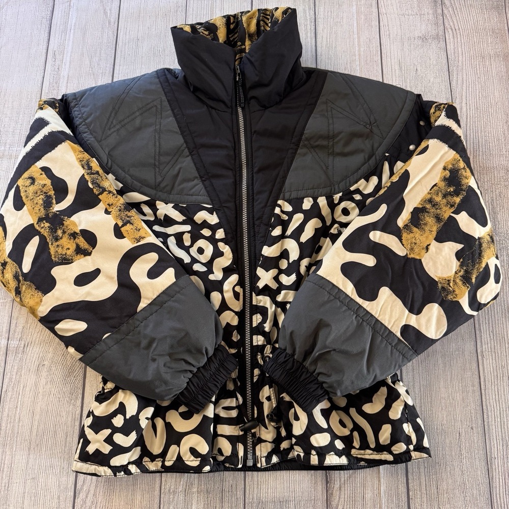 Vintage‎ Obermeyer Risque Ski Jacket Womens 12 Abstract Print Insulated Retro
